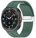 Wigento Samsung Galaxy Watch Ultra 47mm: Groefvormige siliconen band met magnetische sluiting, kleur: groen