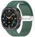 Wigento Samsung Galaxy Watch Ultra 47mm: Groefvormige siliconen band met magnetische sluiting, kleur: groen