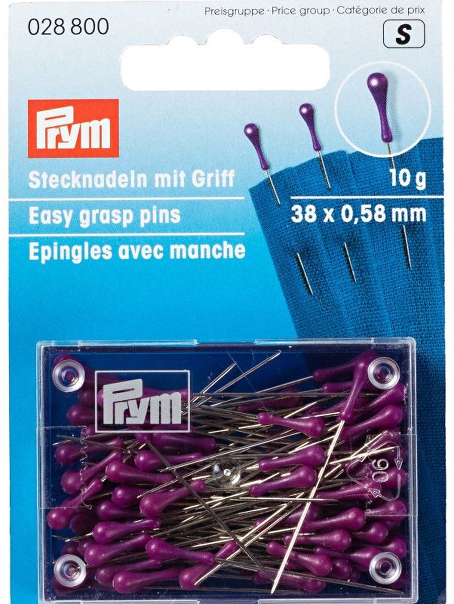 Prym Grasp Pins, Metal, Purple, 9.3 x 6.7 x 1.5 cm