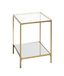 HAKU Bijzettafel goud metaal salontafel veiligheidsglas 5 mm spiegel 5 mm - Maat: B 39 cm x H 55 cm x D 39 cm, Stijl: Art Deco