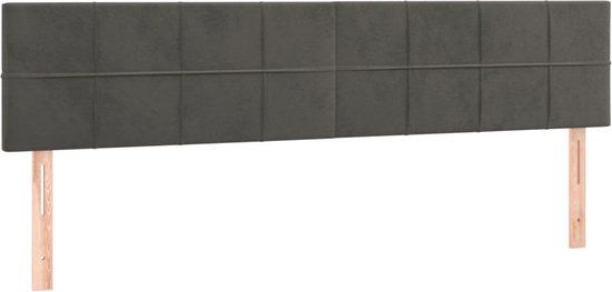 vidaXL Hoofdbord 180x5x78/88 cm fluweel donkergrijs