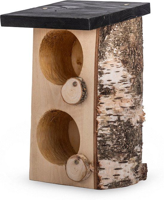 Wildbird Quebec Pindakaaspothouder - Zwart/Bruin - Hout - 16x18x28 cm