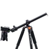 Fotopro Horizontaal camerastatief, 160 cm camerastatief met 360 graden kogelkop, snelkoppelingsplaat voor DSLR videocamera, 2-in-1 statief en monopod, maximale belasting 10 kg