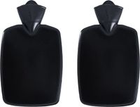 Merkloos / Sans marque Hugo Frosch Gmbh Warm water kruik - 2x - kunststof kruik - zonder hoes - zwart - 1,8 liter