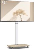 Max TV support de sol enroulable avec étagère en bois