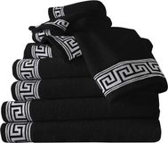 GC GAVENO CAVAILIA Extra groot badlaken 500 g/m² - 2 stuks ringgesponnen katoenen handdoek voor badkamer - zeer absorberende handdoekenset - wasbare Griekse handdoeken - zwart - 80 x 170 cm