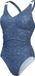Speedo ECO Print Shaping Badpak Vrouwen Blauw Gebloemd Mouwloos V-hals Maat 40