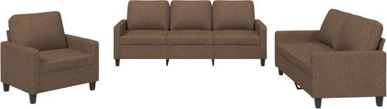 vidaXL 4-delige Loungeset met Kussens Stof Bruin