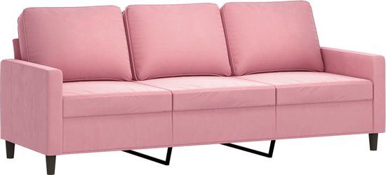 vidaXL Driezitsbank 180 cm fluweel roze