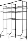 Vevor Opbergrek boven wasmachine/droger, dubbele rij, 6 lagen, zwart