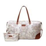 Jadyn B Luna Duffel - 54 cm - 37L - Reis of Sporttas Inclusief Toilettas Rits Pouch, Mozaek, Softside plunjezak met veganistische lederen accenten