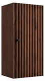3xE living Armoire de salle de bain, mi-hauteur, chêne avec placage noyer, poignées en trois couleurs, 35 x 27 x 68 cm
