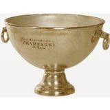 Barprofessional Champagnekoeler vintage goud, elegante champagneschaal met vintage design, 47 cm diameter, 35 cm hoog, goudkleurig gegoten aluminium, flessenkoeler voor stijlvolle presentatie
