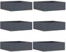vidaXL Gazonrand 6 stuks 40 x 40 x 13 cm Staal Antraciet