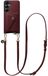 AVY Leren Hoesje geschikt voor Samsung Galaxy S25 Plus / S24 Plus | Met Koord en Magnetische Kaarthouder | Compatibel met MagSafe | Leather Case met 130CM Koord & Wallet | Long Leather | Burgundy