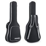 Donner Elektrische gitaar Gig Bag 39 Inch, 8 mm Dikte Rugzak Zachte Solid Gitaar Case met Verstelbare Riemen, Waterbestendig Nonwovens Interieur Dikker Spons Pad met Zak, Zwart