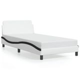 vidaXL Bedframe "Dover" Kunstleer Zwart en Wit 120x200 cm