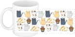 Bellatio Decorations Mok - Lieve Chat - Wit - 300 ml - Keramiek