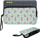 kwmobile Toetsenbordhoes voor Logitech K380 - Neopreen Etui met 2 Binnenvakken - Beschermhoes voor Draadloos Bluetooth Toetsenbord wit / bruin / grijsgroen