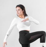 Body & Fit Perfection Stretch Cropped Top - Sportshirt Dames - Lange mouwen - Maat: XL - Wit