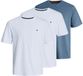 Jack & Jones Heren t-shirt 3 pack Essentials wit/lichtblauw S