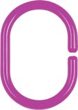 Spirella Douchegordijnringen Set van 12 – C-vormige Douchegordijn Ringen in Roze – Thermoplastisch Kunststof – 4 x 5,8 cm