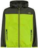 CMP Opvouwbaar waterdicht kinderjack, 14 jaar, Polyester, Winddicht, Met capuchon, Waterafstotend, Mouwloos, Zijzakken, Herfst/Winter, Mannen, Olijfgroen, Colorblock, Rits