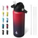 BJPKPK Waterfles met rietjesdeksel, 720 ml vacuüm geïsoleerde waterflessen, metalen roestvrijstalen thermoskan voor sport, reizen, BPA-vrij, lekbestendige thermoskan, kopjes, kolven, drinkfles