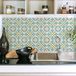 Ambiance Sticker Zelfklevende tegelmuurstickers voor keuken en badkamer - 9 cementtegelstickers (Azulejos Nesa) - 9 stickers, 10x10cm