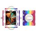 iPad Apple iPad mini 4/5 generatie hoes met displaybeschermfolie, potloodhouder, kickstand, polsband, 360 draaibare standaard, duurzame beschermhoes (donkere kleur)