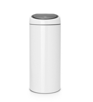 Brabantia Touch Bin - 30L Round Waste Bin - White