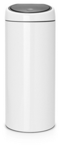 Brabantia Touch Bin - 30L Round Waste Bin - White