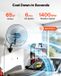 Ventilateur mural industriel sans marque - 57 cm 65W - Oscillant - 3 vitesses - Angle d'inclinaison réglable - Noir