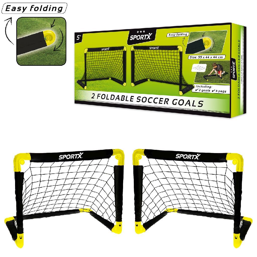SportX Voetbaldoel Set - 2 goals - 55x44x44 - Kinderen - Zwart