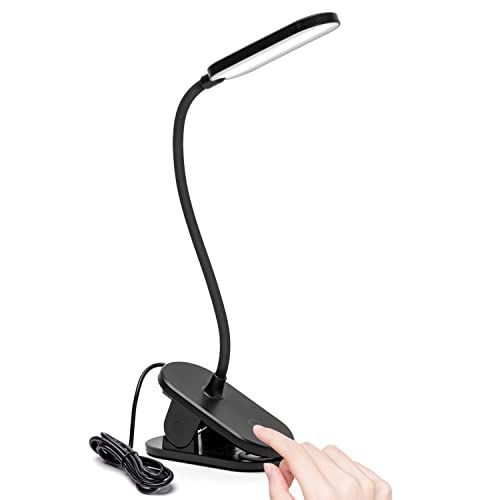 Aigostar Leeslamp - Clip-On Tafellamp - 3 Helderheidsstanden - Zwart