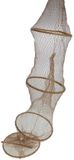 Merkloos Decoratie visnet/vissers fuik - met 4 ringen 120 cm - Beige
