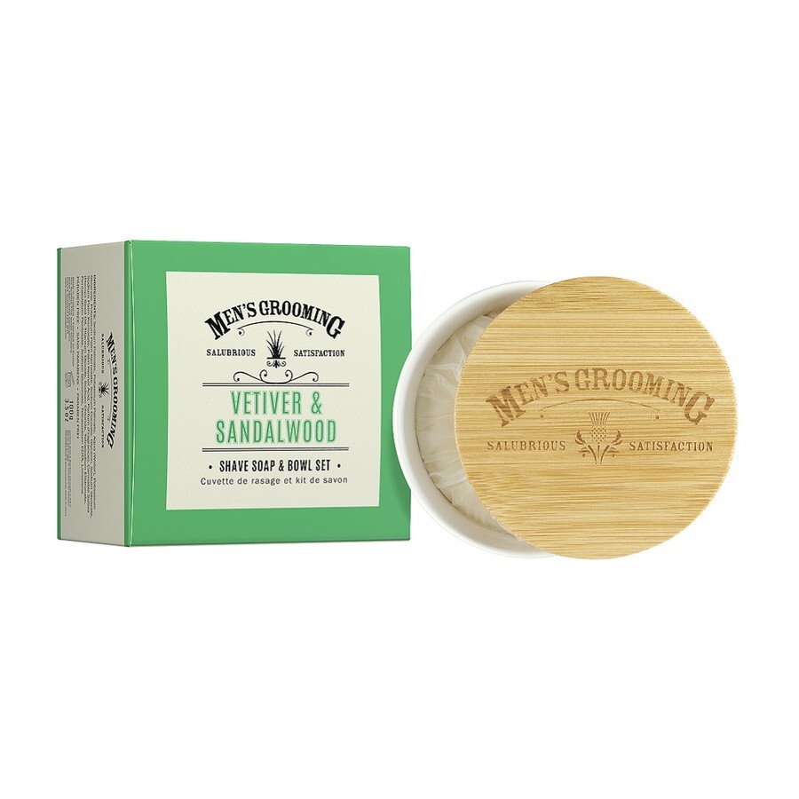 Scottish Fine Soaps Scheerzeep in bowl Vetiver & Sandalwood