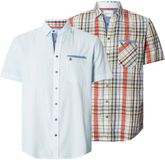 Babista heren Overhemden, Set Van 2 - 43/44 - lichtblauw - Plus Size