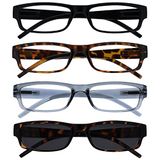 Leesbril Zwart Bruin Grijs Lezers Met Bruin UV400 Zon Lezer Waarde 4 Stuks Mannen Vrouwen RRRS32-1272 +3,00
