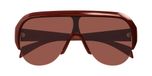 Gucci Lunettes de soleil bouclier femme GG2023S rouge 99mm