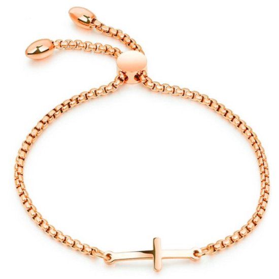Cilla Jewels Dames Armband met Schuifsluiting en Kruis Rose