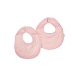 Set van 2 slabbetjes katoenen gaas met spons 22 x 27 cm, roze