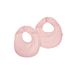 Set van 2 slabbetjes katoenen gaas met spons 22 x 27 cm, roze