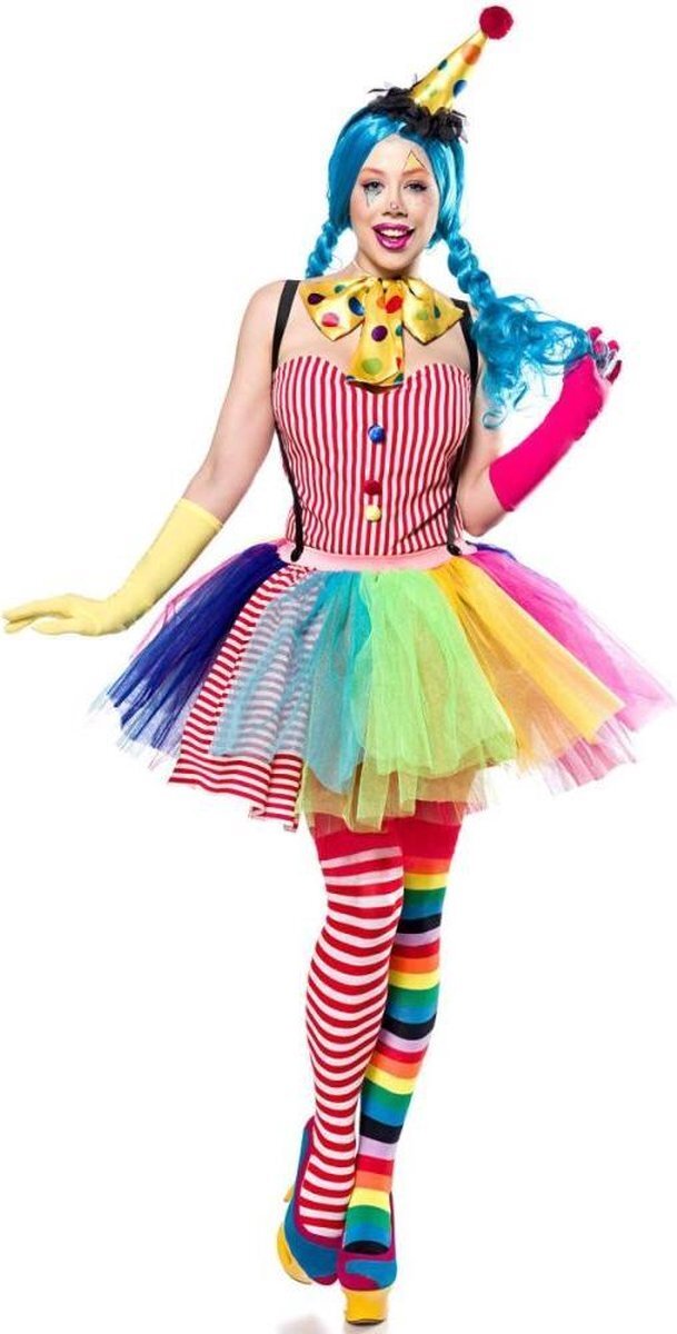 Mask Paradise Kostuum -XL- Clown Girl Multicolours