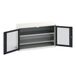 BOTT Hoge kast Verso 1300x550x800mm met raamdeur en 2 legborden