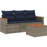 Maison Exclusive - Salon de jardin 4 pièces avec coussins gris en résine tressée