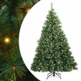 vidaXL Kunstkerstboom met 300 LED-lampjes, groen, 240 cm, PE en PVC