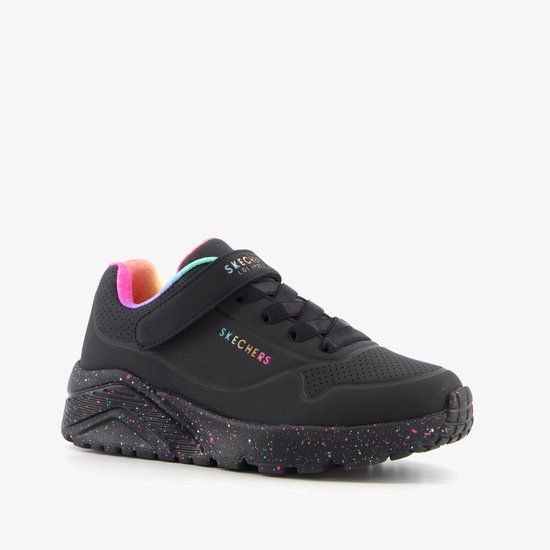 Skechers Uno Lite-Rainbow Specks Meisjes Sneakers - Zwart