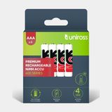 Uniross NiMH Hybrio AAA/HR03 1.2V 600 4 pack
