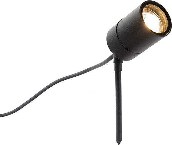 QAZQA Solo - Modern Prikspot Zwart Verstelbaar IP44 - Buitenverlichting - RVS - GU10